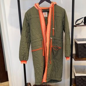 Daily Practice by Anthropologie Olive and orange quilted jacket